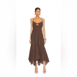 Tahlia Dress SNYDS Brown Maxi Open Back REVOLVE